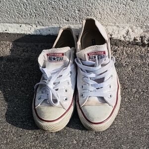 Converse Taylor All Star White with Red Trim Sneakers